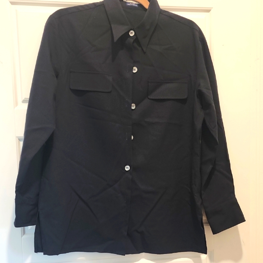 Resort Two Joey Rodolfo 100% Wool Black Button-Up Shirt size small